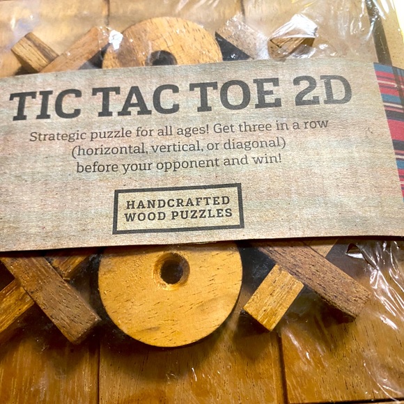 TIC TAC TOE 2-D WOODEN GAME PUZZLE HANDCRAFTED SIAM MANDALAY SEALED PACKAGE - Picture 4 of 7